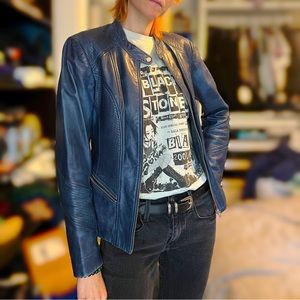 DANIER Dark Blue Leather Jacket